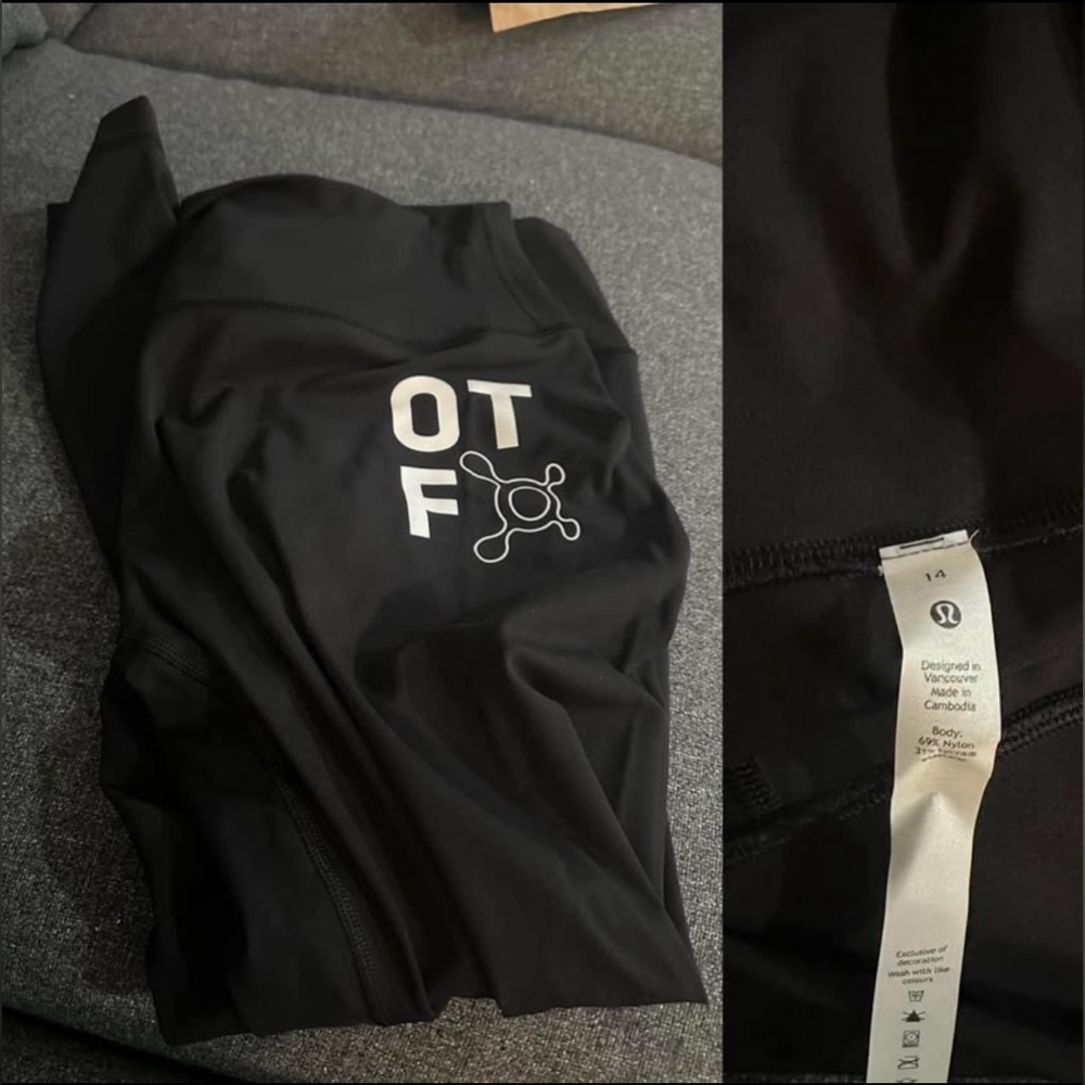 Lululemon wunder under Orangetheory leggings size 14